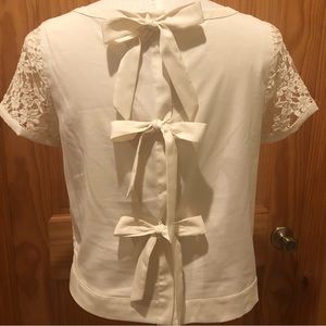 Lauren Conrad Ivory Lace Overlay Top